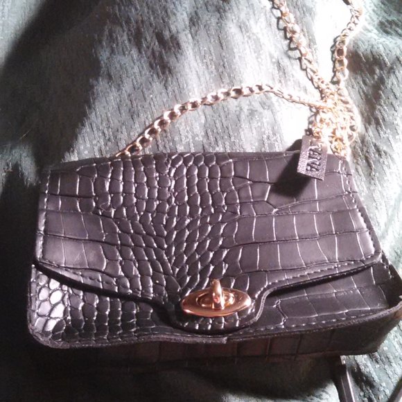 Faux Leather Black Mini Handbag - Picture 1 of 13